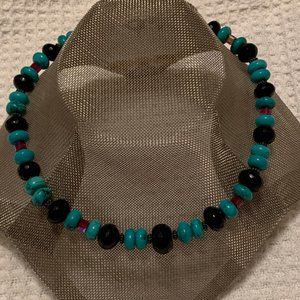 Black/Turquoise Bead Necklace